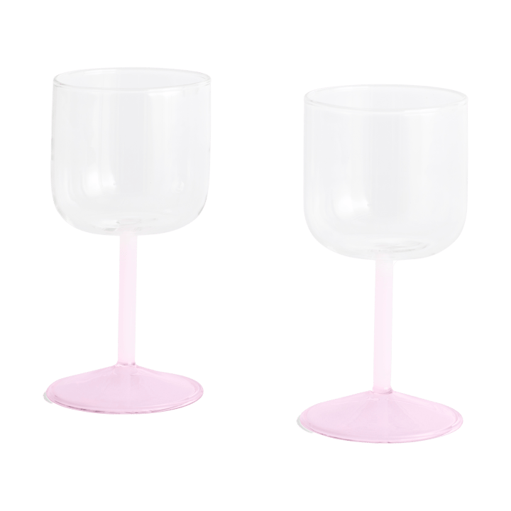 Tint vinglas 25 cl 2-pak - Clear-jade light pink-light pink - HAY