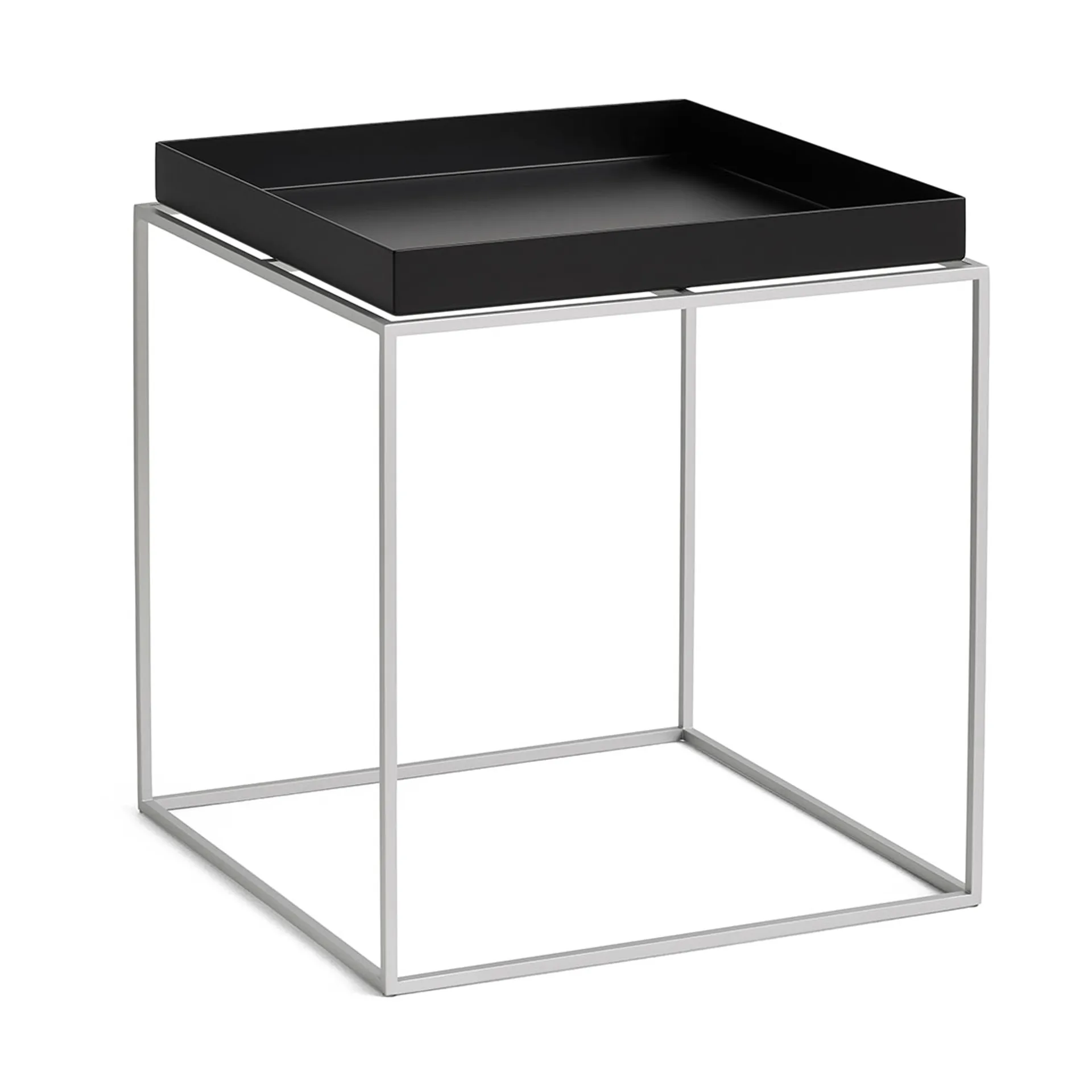 Tray Table medium brickbord, Black-silikone grå, 40x40x44 cm HAY