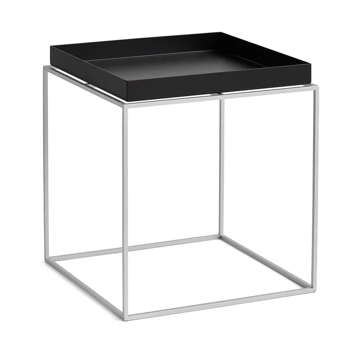 Tray Table medium brickbord - Black-silikone grå, 40x40x44 cm - HAY