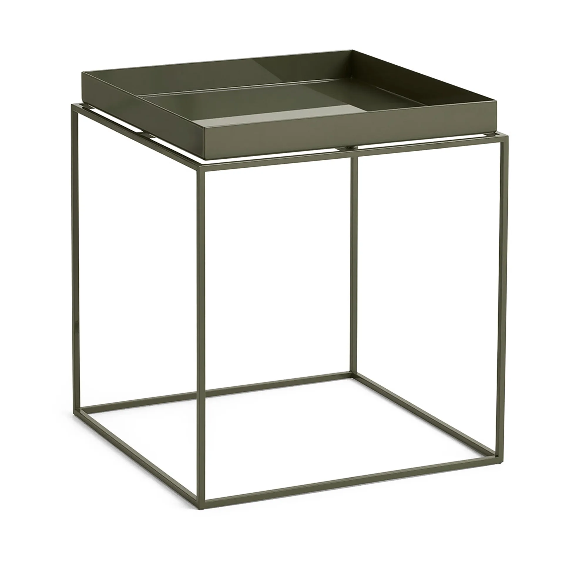 Tray Table medium brickbord, Olive green, 40x40x44 cm HAY