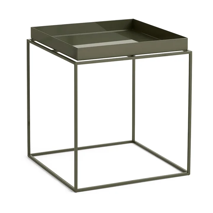 Tray Table medium brickbord - Olive green, 40x40x44 cm - HAY