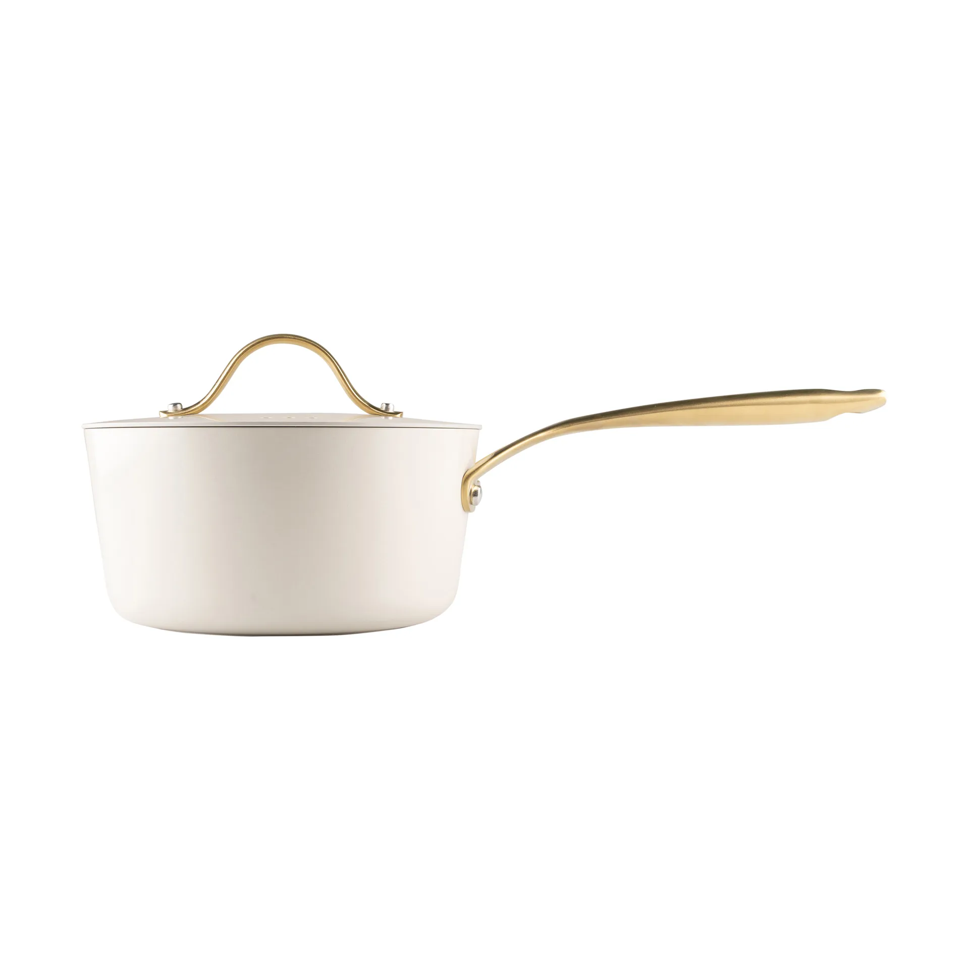 Heirol Royal Pearl kasserolle med låg Ø18 cm, Hvid-guld Heirol