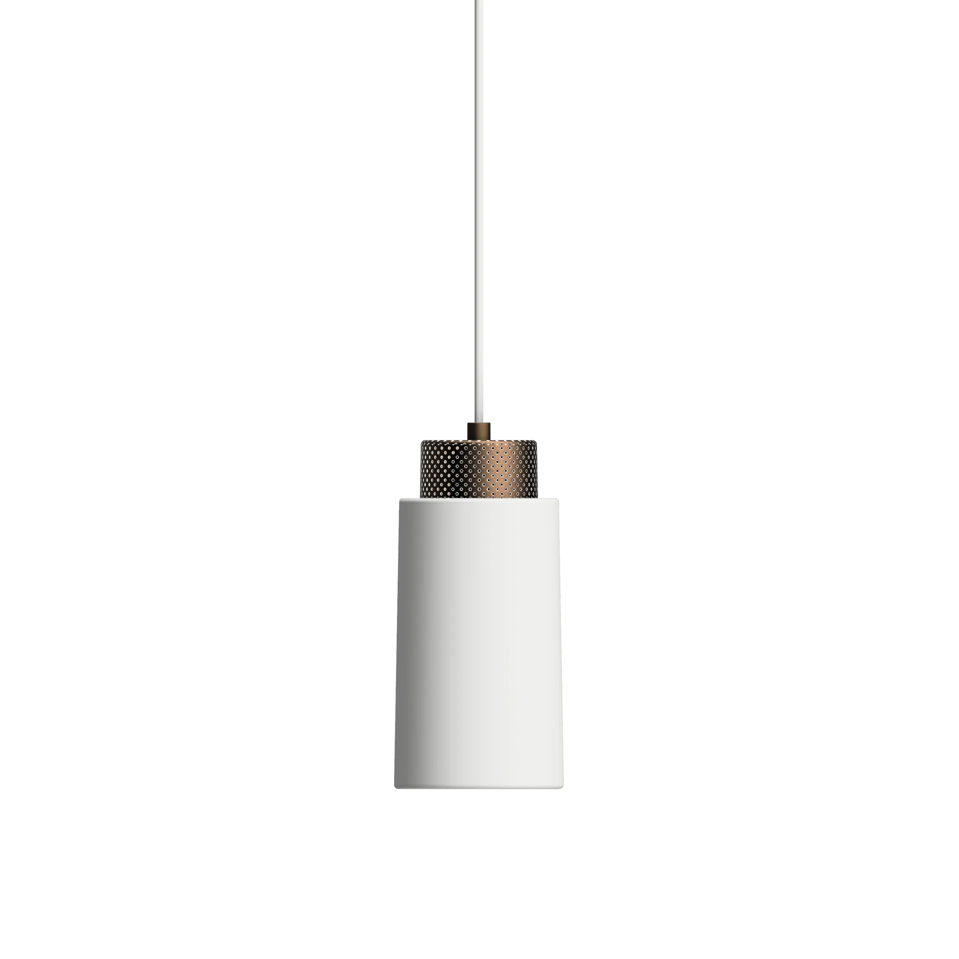 Edge pendel small, Mat hvid/Bronze Herstal