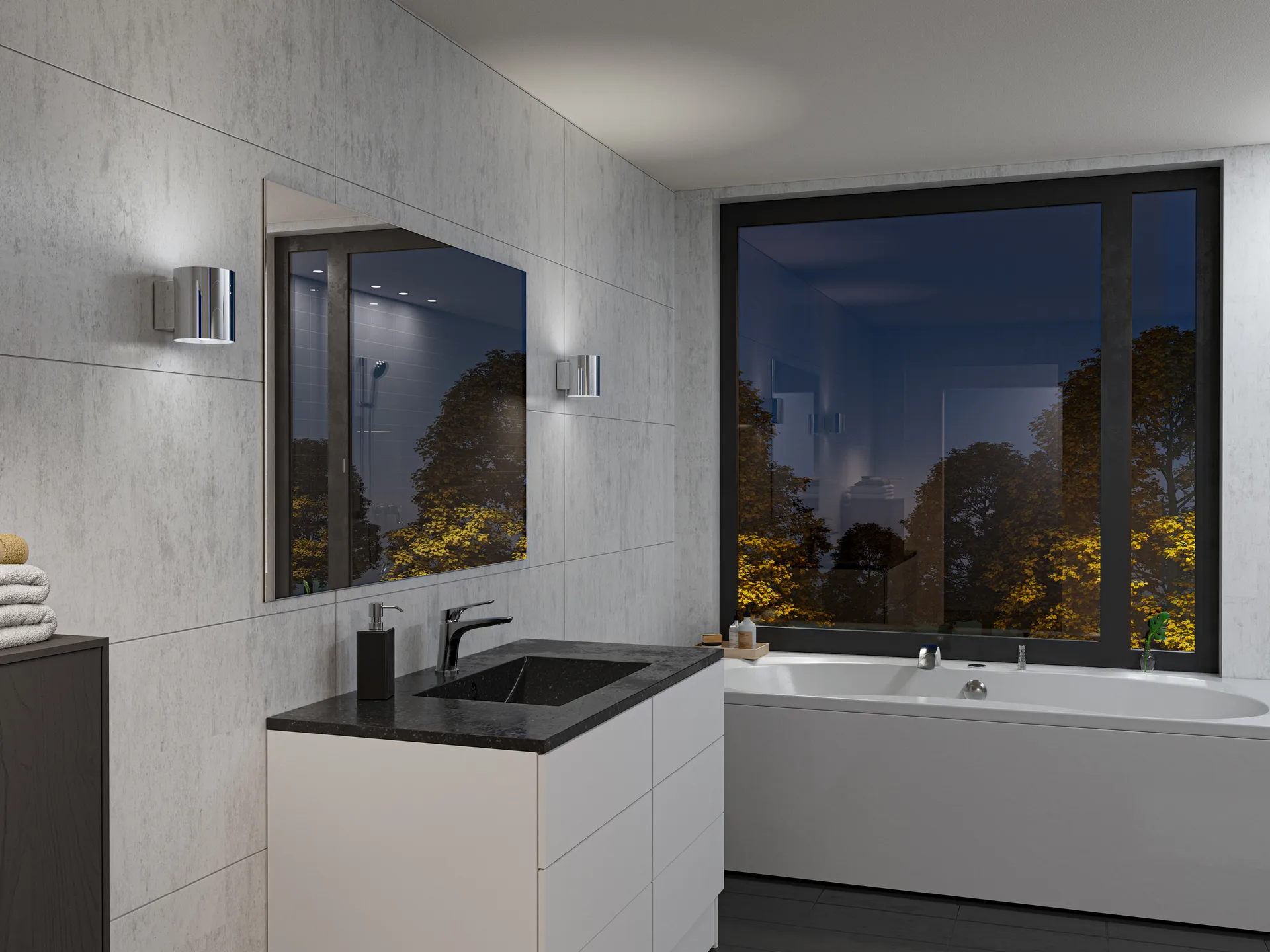 Evoke væglampe small, Krom Herstal