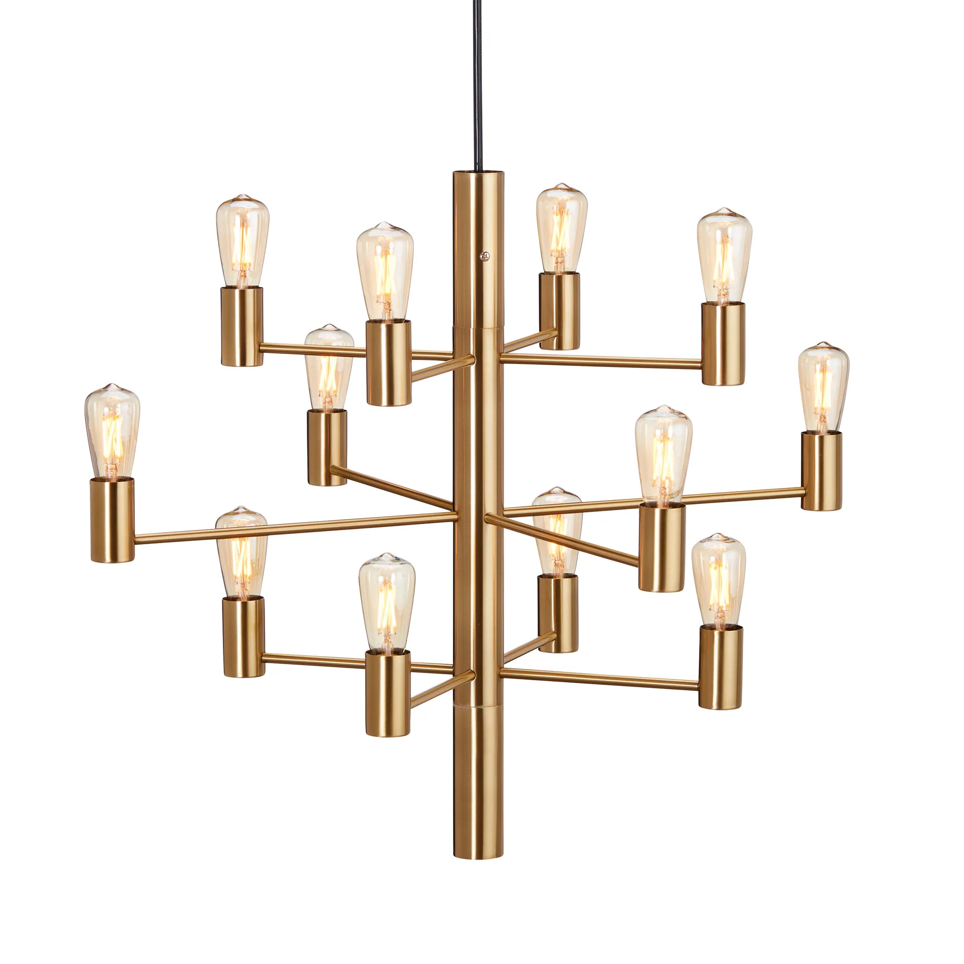 Manola 12 lysekrone, Satin brass Herstal