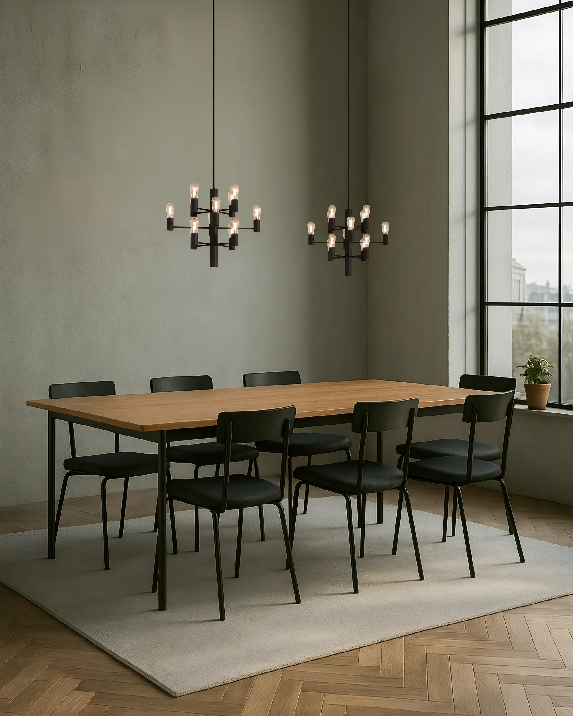 Manola Mini 12 lysekrone, Sort Herstal