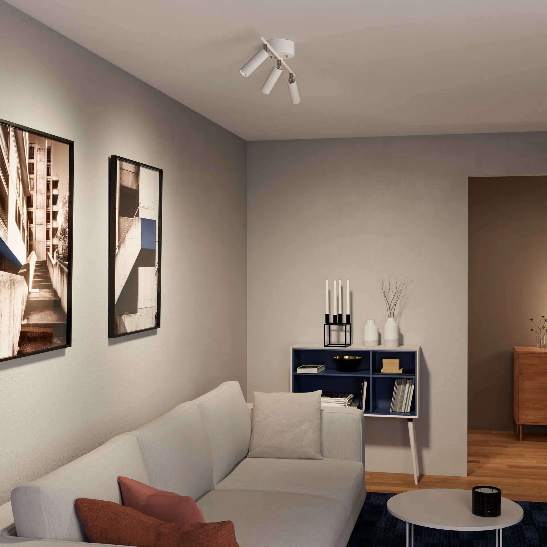 Pipeline skinne 3, Mat hvid Herstal