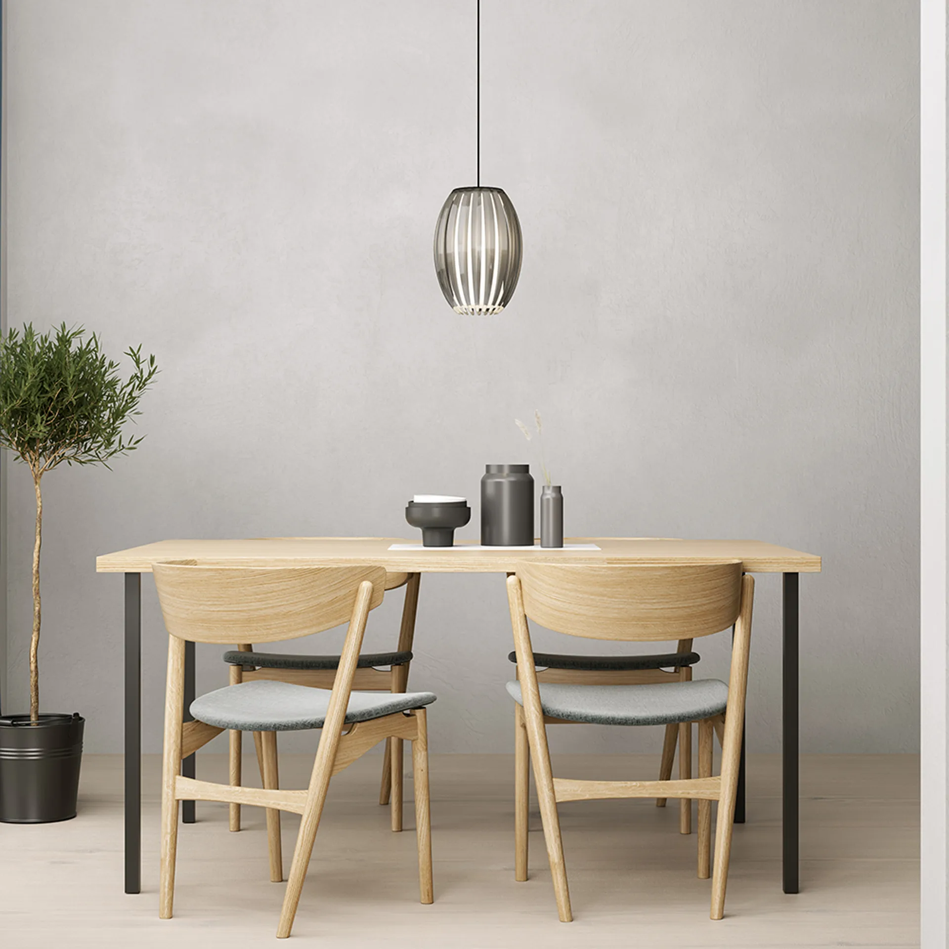 Tentacle loftslampe medium, Sort/Røgfarvet Herstal