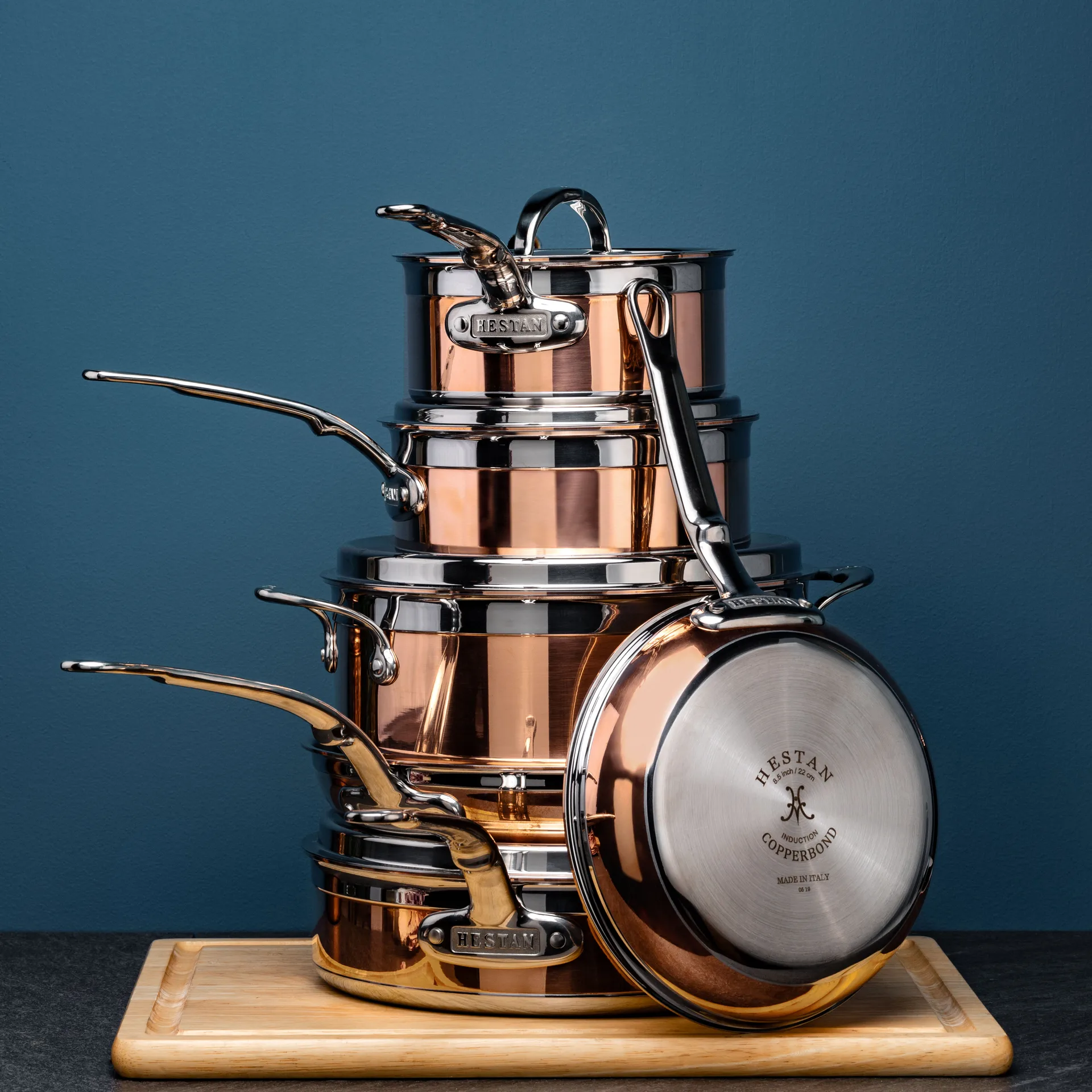Hestan Copperbond gryde- og stegepandesæt, 10 dele Hestan