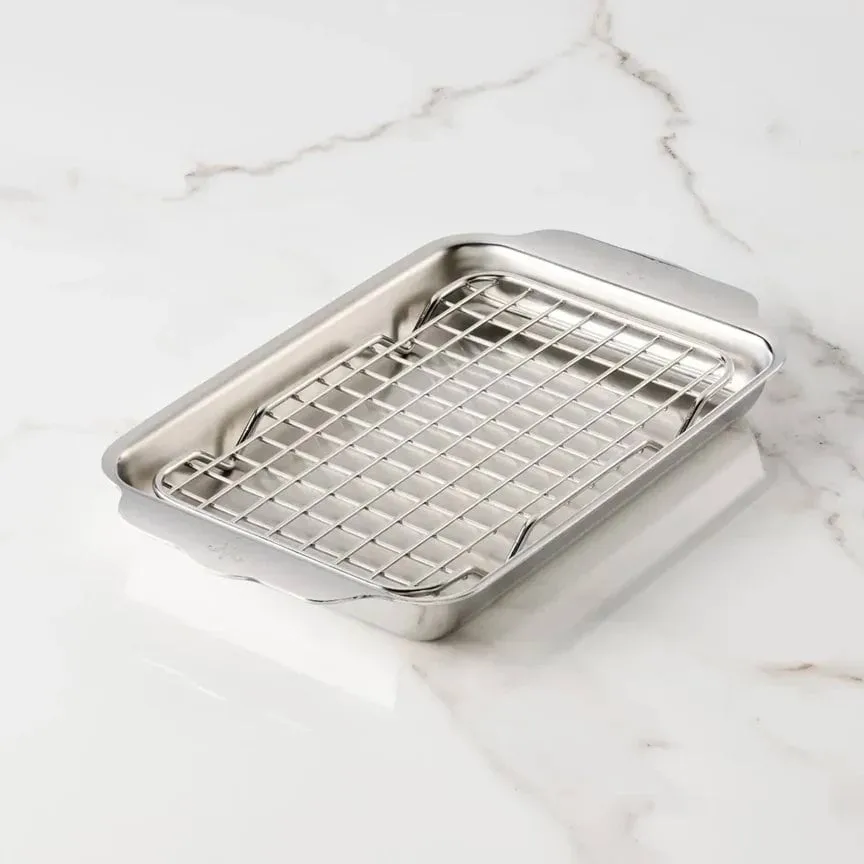 Hestan Ovenbond bageplade med afkølingsrist, Rustfrit stål, 16,8x28,8 cm Hestan