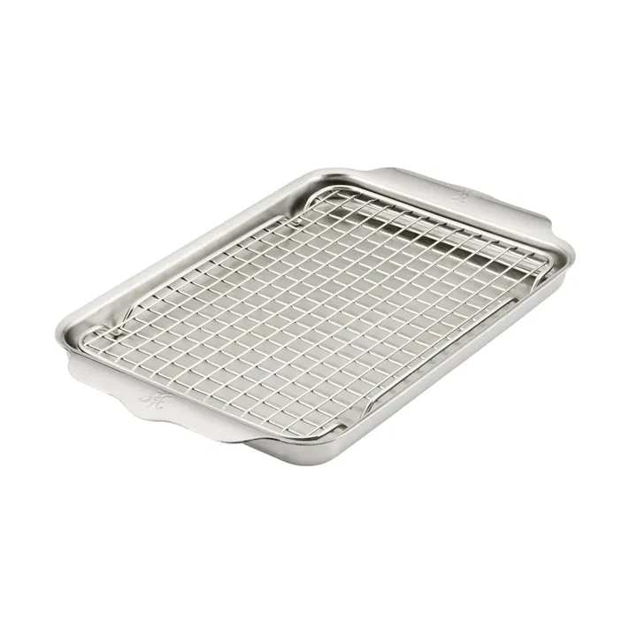 Hestan OvenBond kvadratpande med ovnriste - Rustfrit stål, 24x39 cm - Hestan