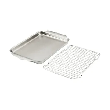 Hestan OvenBond kvadratpande med ovnriste - Rustfrit stål, 24x39 cm - Hestan