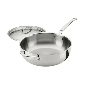 Hestan ProBond Luxe allroundpande med låg - Rustfrit stål, hjælpegreb - Hestan