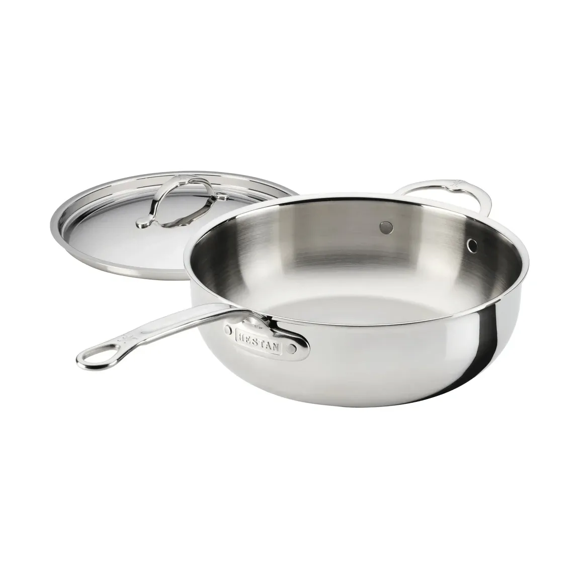 Hestan ProBond Luxe allroundpande med låg, Rustfrit stål, hjælpegreb Hestan
