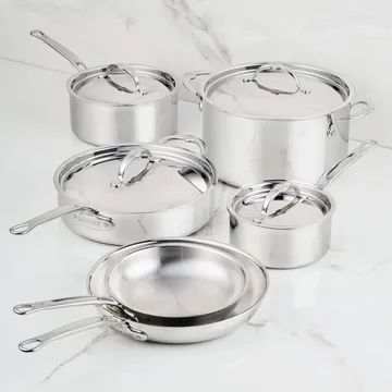 Hestan ProBond Luxe gryde- og stegepandesæt - Rustfrit stål, 10 dele - Hestan