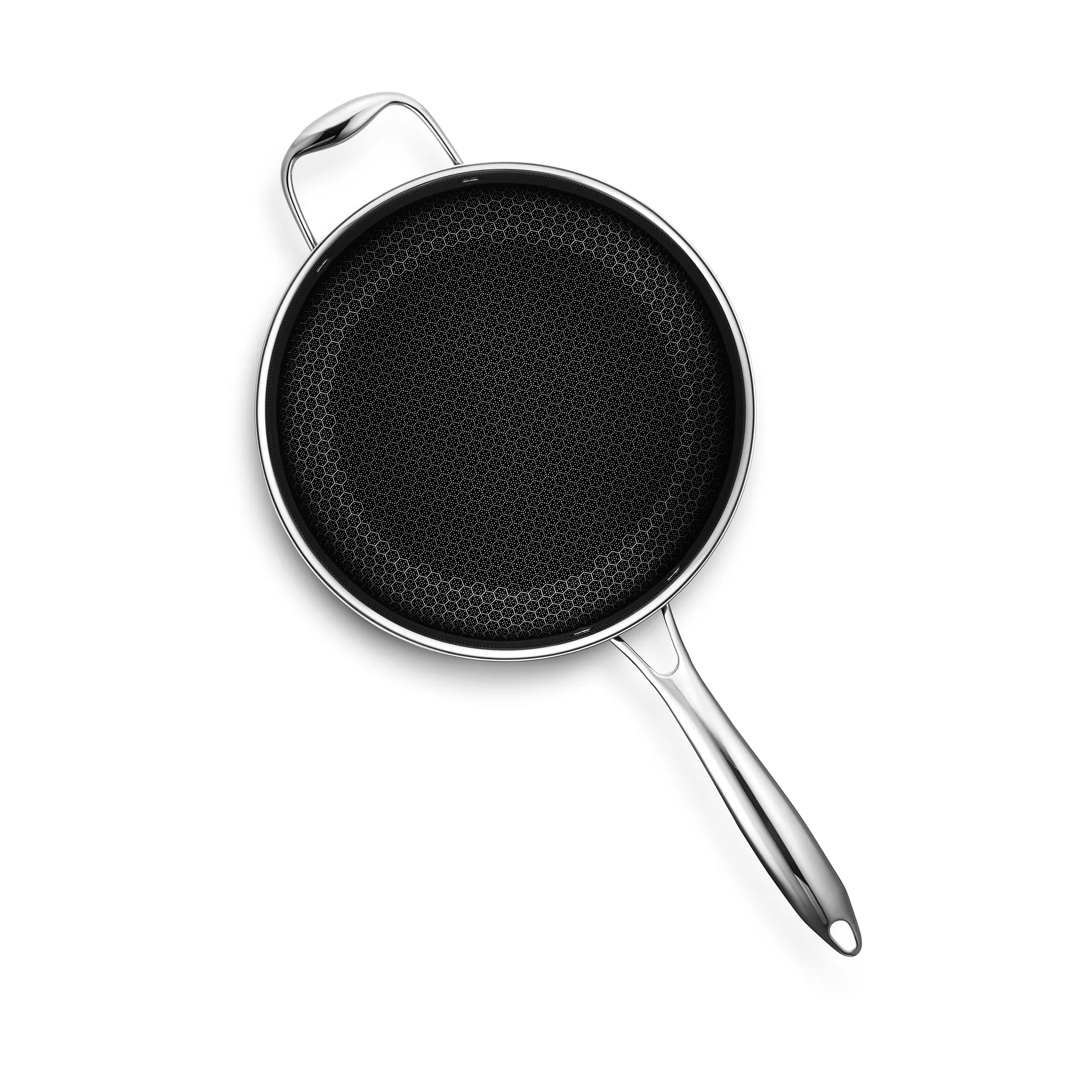 Hexclad hybrid gryde med låg 4,7 L, Sølv Hexclad