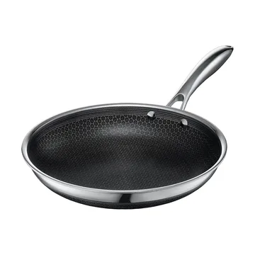 Hexclad Hybrid stegepande 26 cm - Rustfrit stål-sort - Hexclad