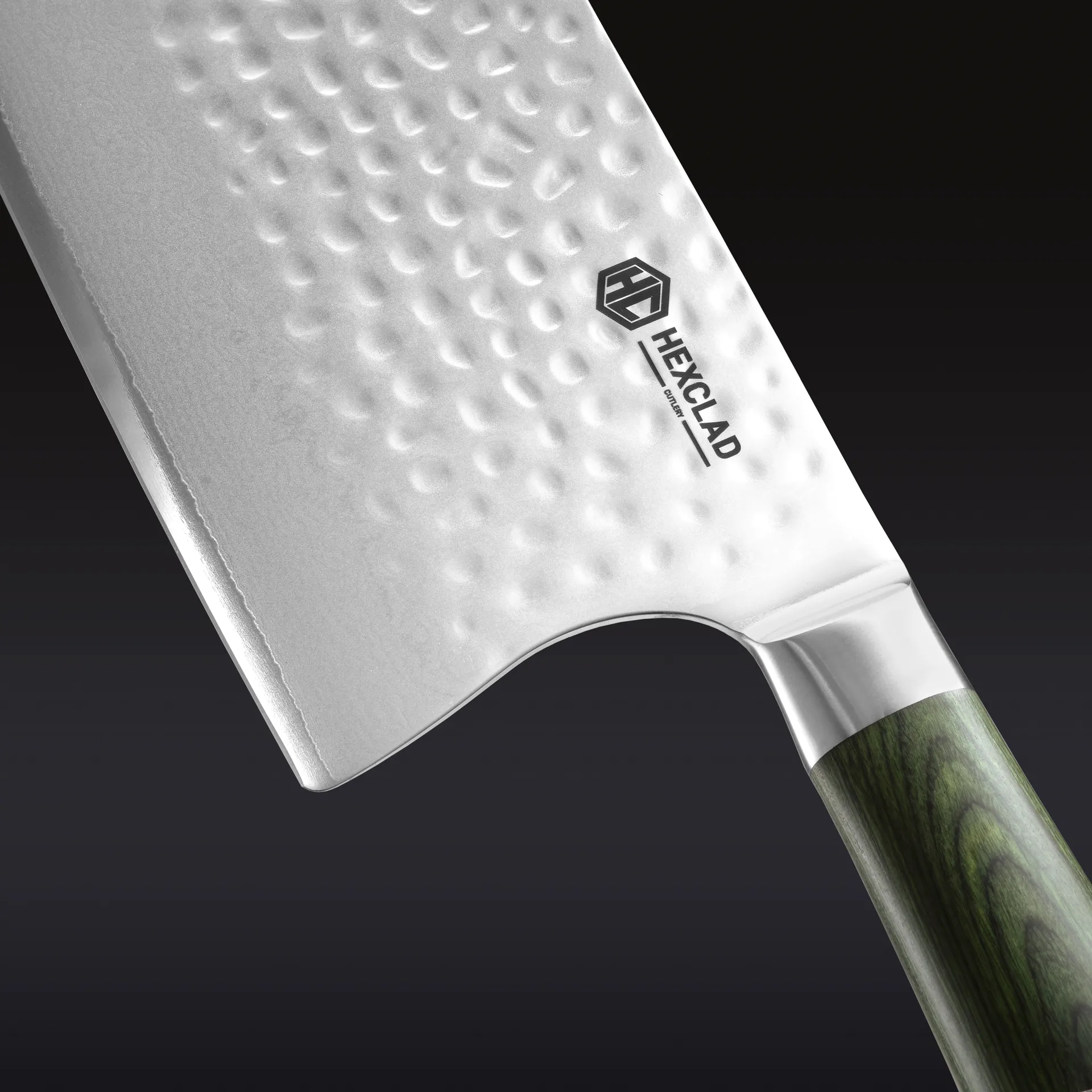 Hexclad kinesisk kokkekniv damaskus 18 cm, Sølv Hexclad