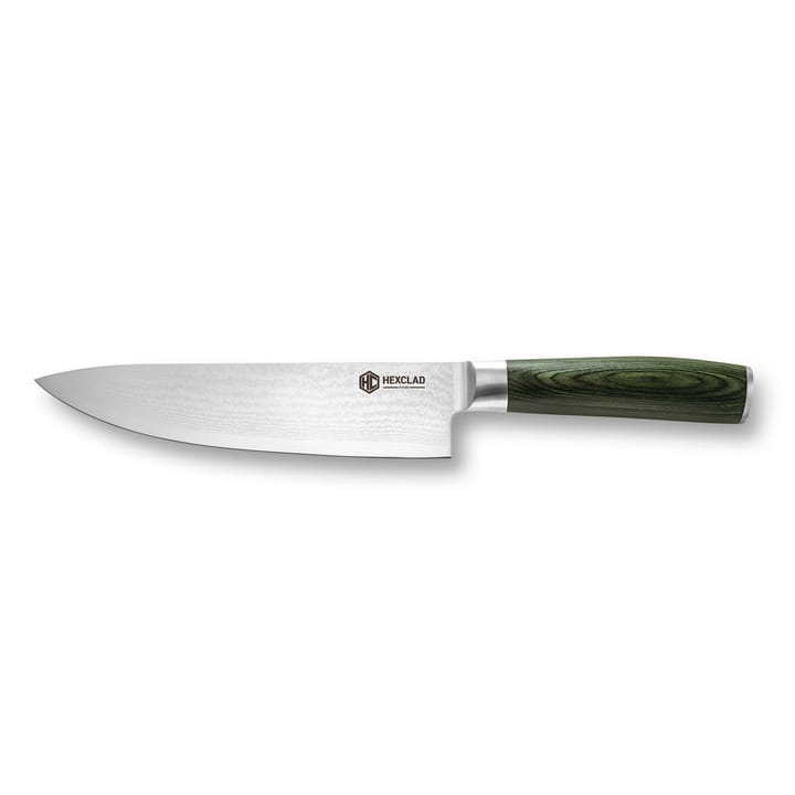 Hexclad kokkekniv 67-lags Damaskus 20 cm, Grøn Hexclad