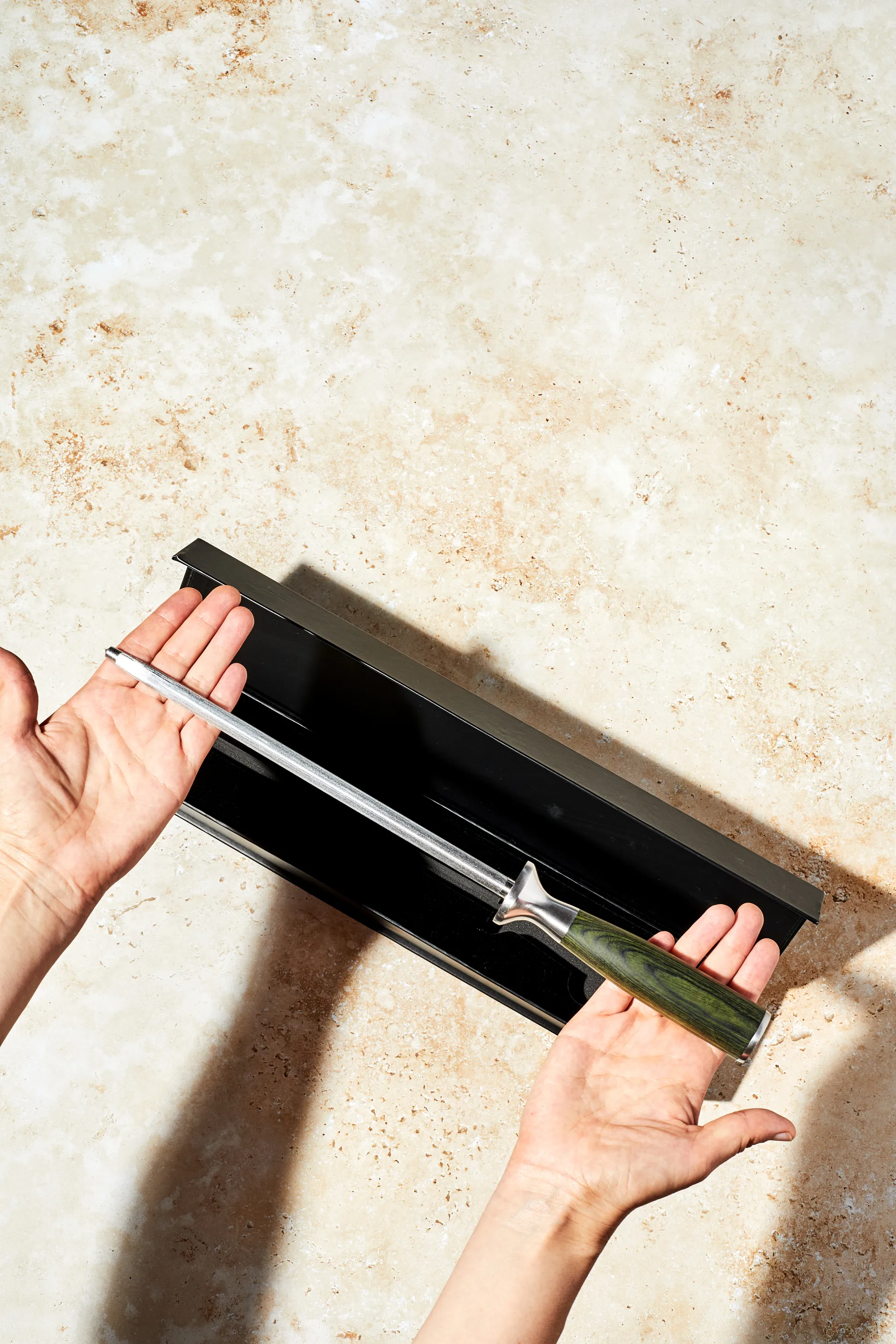 Hexclad skærpestål 23 cm, Rustfrit stål-grøn Hexclad