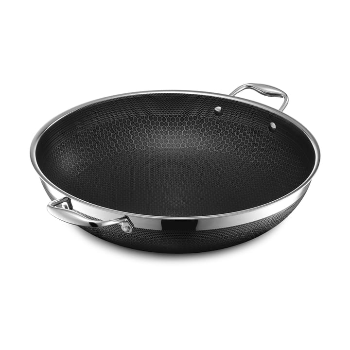 Hexclad wok med låg hybrid Ø36 cm - Rustfrit stål-sort - Hexclad