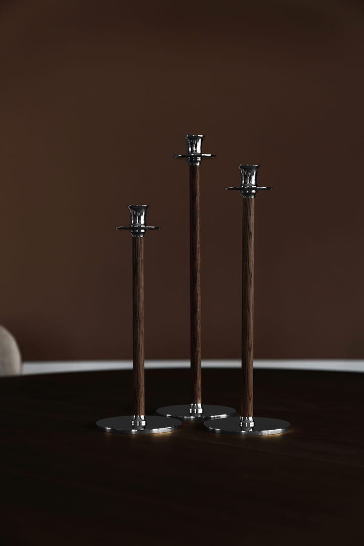 Alto Basso lysestage 35 cm, Forkromet messing Hilke Collection