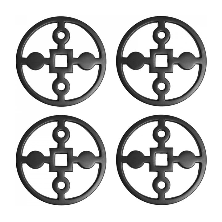 Anima Gemella coasters 4-pak - Sort - Hilke Collection