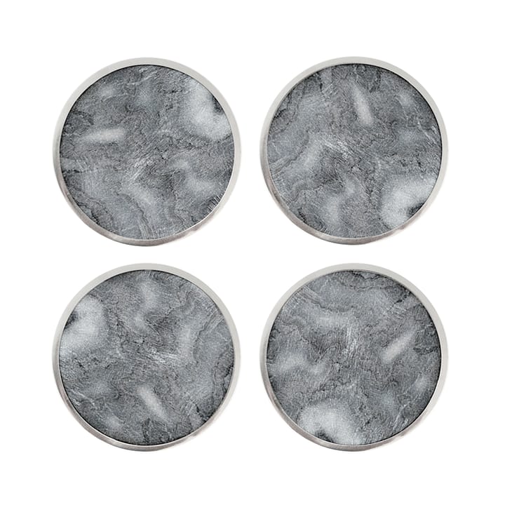 Glasbrikker Ø10 cm - Marmor-grå-nikkel - Hilke Collection