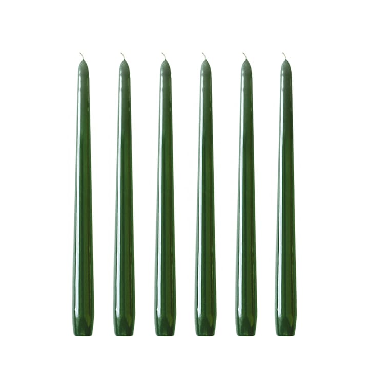 Herrgårdsljus lys 30 cm 6-pak - Mørkegrøn - Hilke Collection