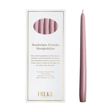 Herrgårdsljus lys 30 cm 6-pak - Rosa Metallic - Hilke Collection