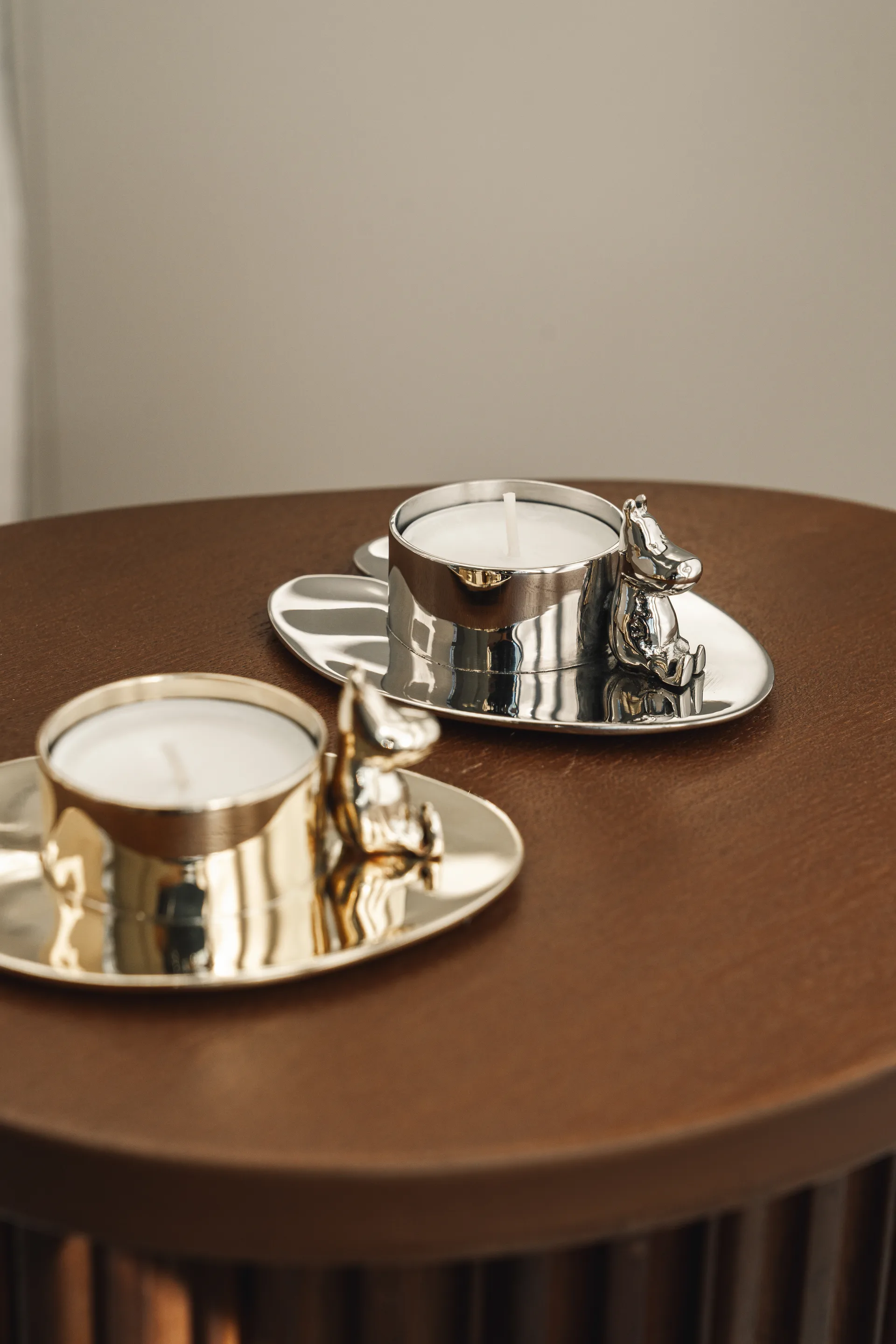 Hilke X Mumin No.3 lysestage, Forkromet messing Hilke Collection