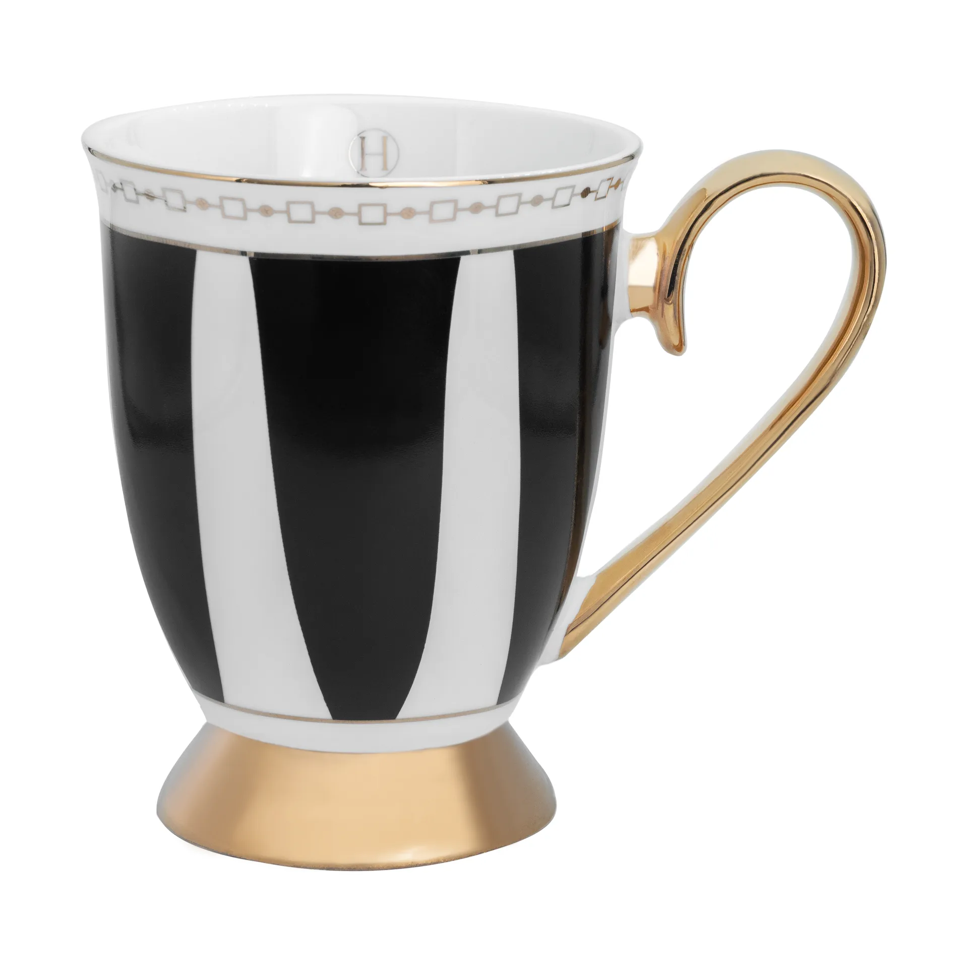 Strisce Nero krus 28 cl, Sort-hvid-guld Hilke Collection