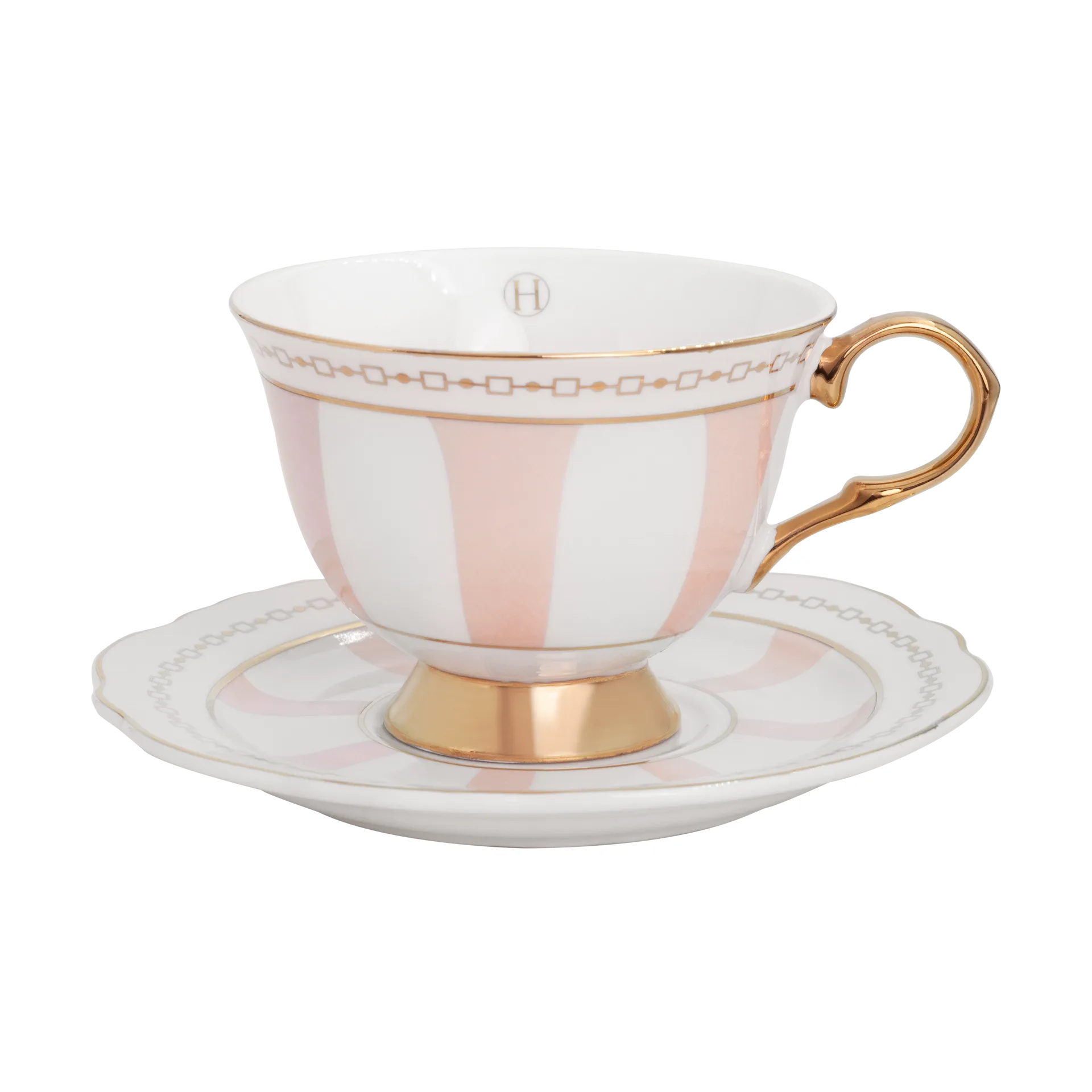 Strisce Rosa kop med underkop, 22 cl Hilke Collection