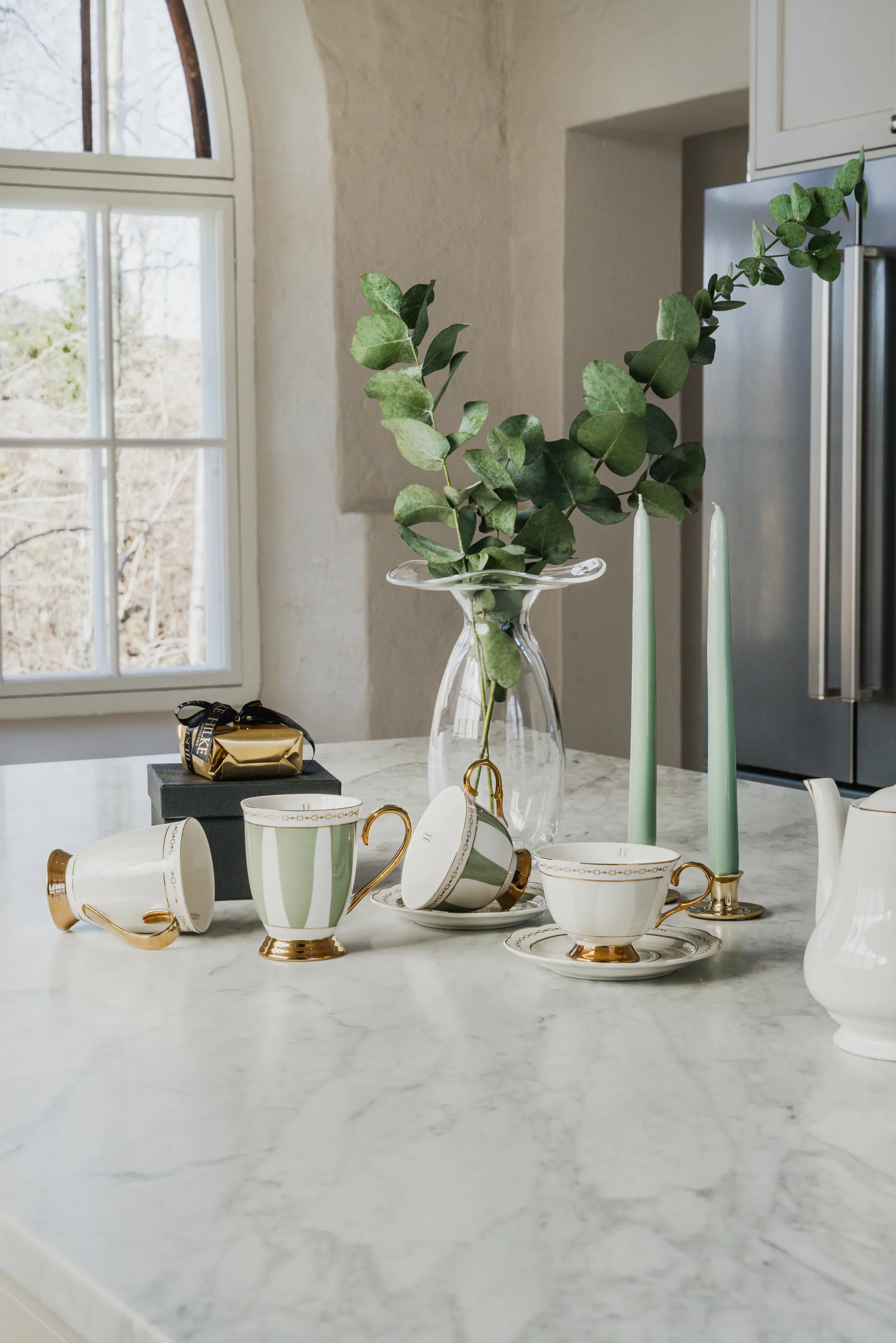 Strisce Salvia kop med underkop, 22 cl Hilke Collection