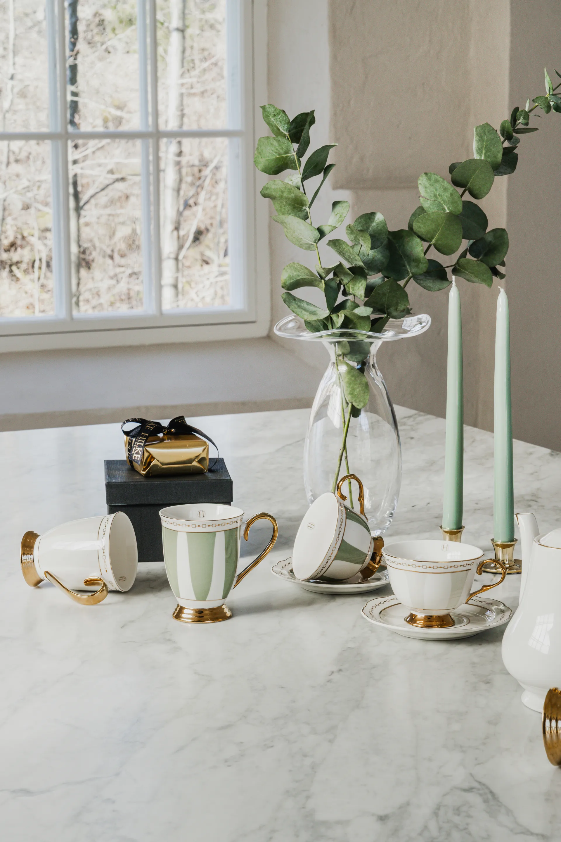 Strisce Tortora kop med underkop, 22 cl Hilke Collection