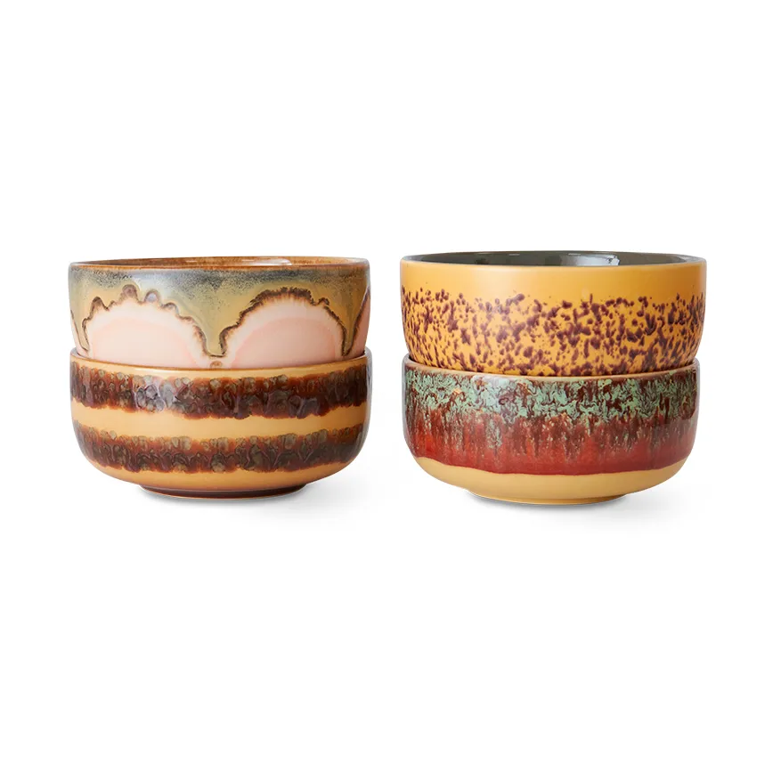 HKliving 70's dessertskål 4 dele Harbour