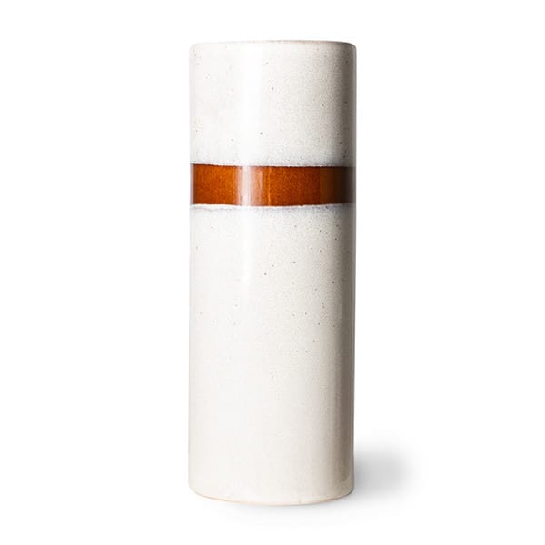 70s keramik vase L Ø9,5x25 cm - Snow (hvid) - HKliving
