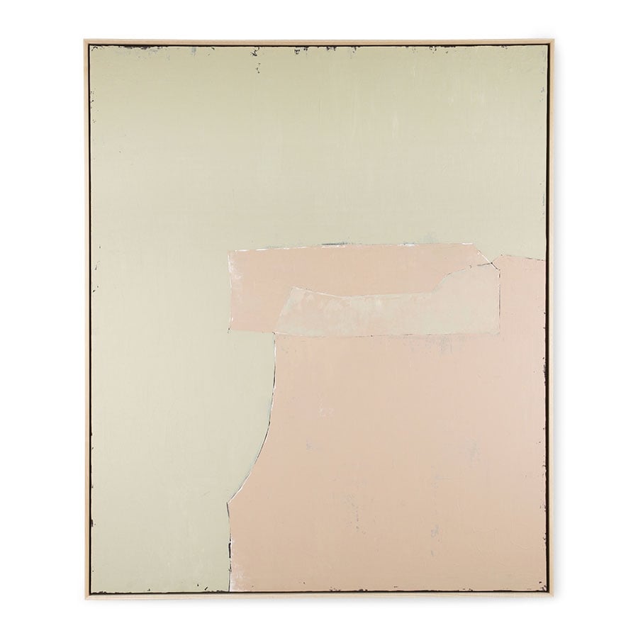 HKliving Abstrakt Maleri 100×120 cm Oliven-nude