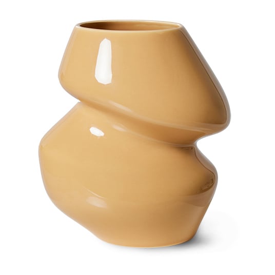 HKliving Ceramic organic vase small 19 cm Cappuccino