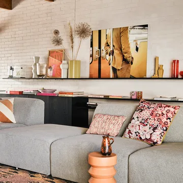 Floral pude 30x40 cm - Rød/Lyserød - HKliving