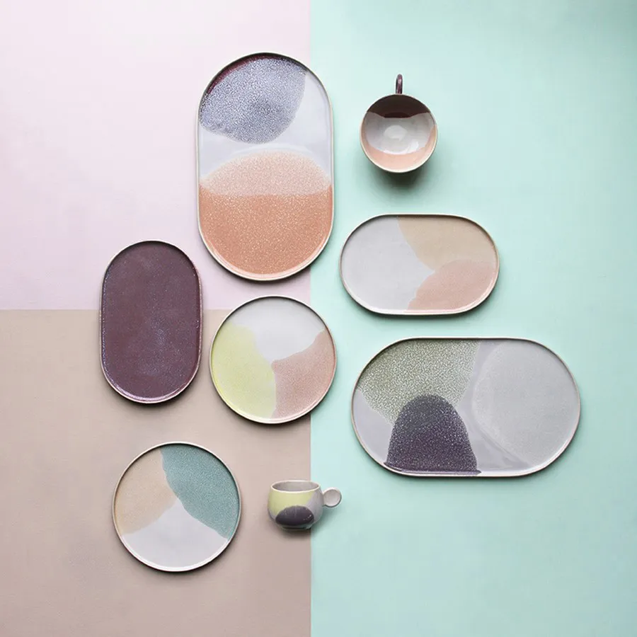 Gallery Ceramics rund tallerken, Mint/Nude HKliving