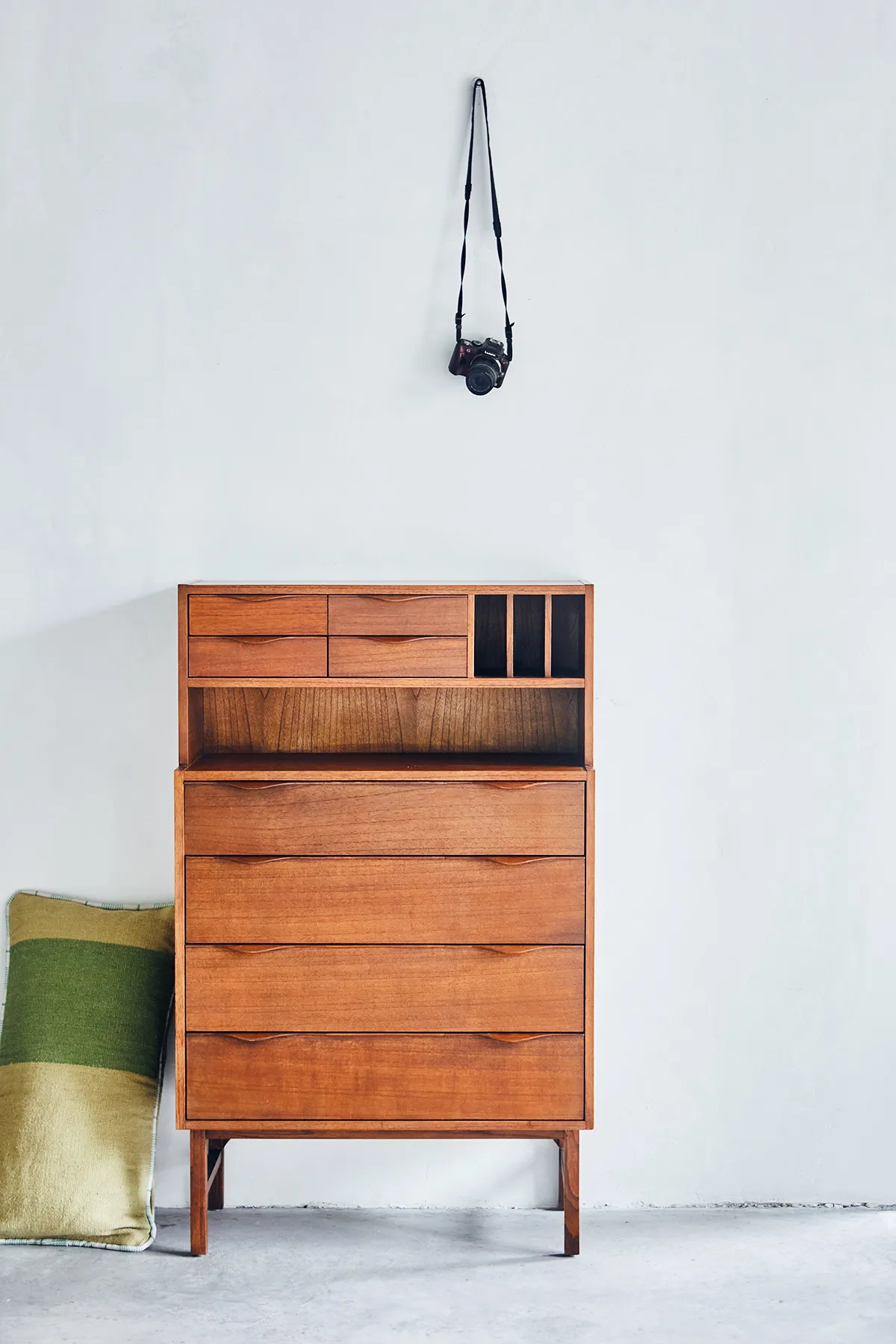 Håndvævet pude 38x74 cm uld, Grøn HKliving