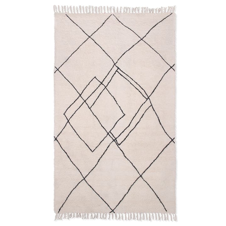 Håndvævet tæppe 150x240 cm - Zigzag sort-hvid - HKliving