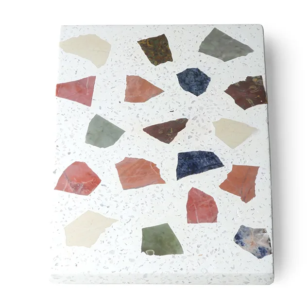 HKliving terrazzo skærebræt 30x25 cm, Hvid HKliving