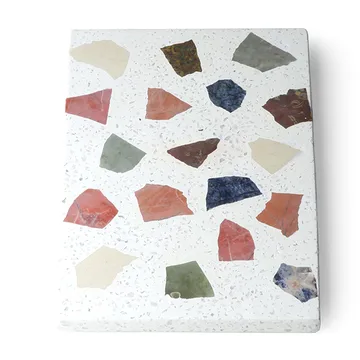 HKliving terrazzo skærebræt 30x25 cm - Hvid - HKliving