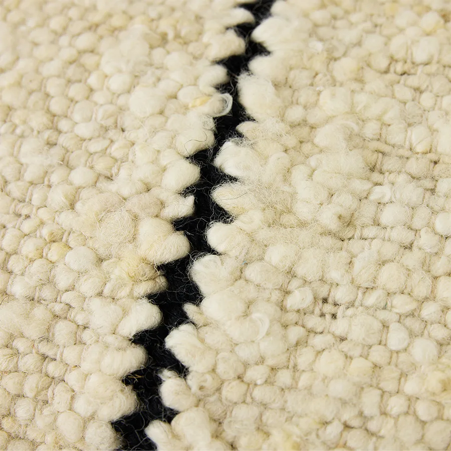 Natural wool striped pude 30x50 cm, White HKliving