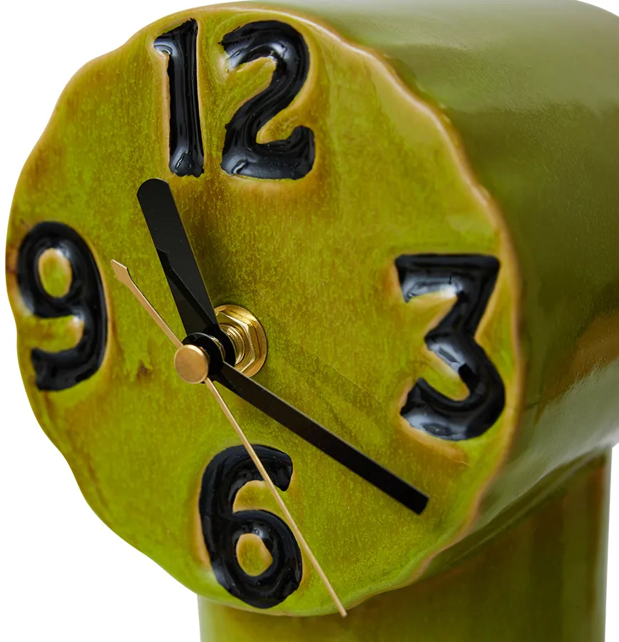 Retro keramik ur 18 cm, Olive HKliving