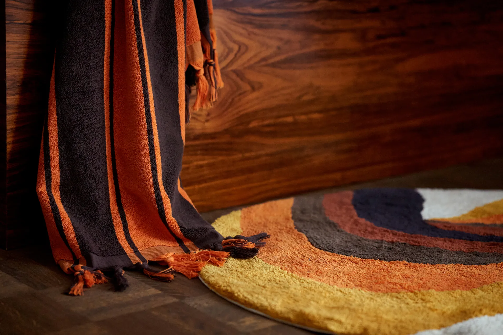 Retro swirl bademåtte 90x120 cm, Retro multicolours HKliving