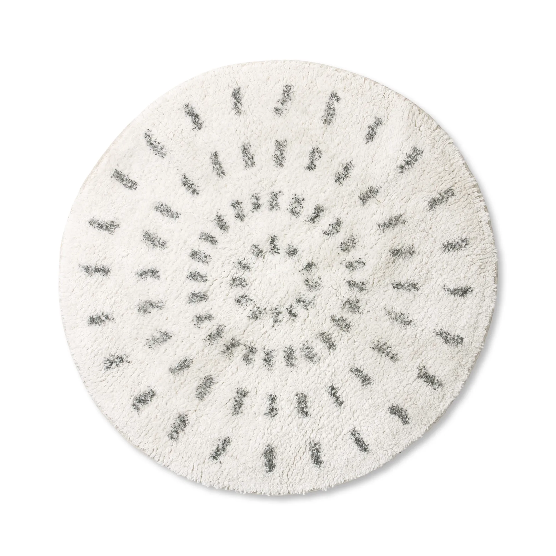 Swirl bademåtte Ø60 cm, Sort/Hvid HKliving