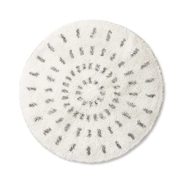 Swirl bademåtte Ø60 cm - Sort/Hvid - HKliving